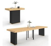IDMarket - Mesa consola extensible Eden 14 personas 300 cm Madera y Negro