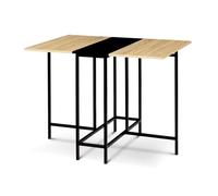 IDMarket - Mesa consola plegable 2-4 personas en haya y negro diseño industrial EDI