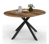 IDMarket - Mesa de Comedor Extensible Redonda Alix 4-8 Personas Pata de araña Negra y Tablero de Madera Oscura Hawkins 110-150 cm