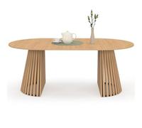 IDMarket - Mesa de comedor extensible redonda Carmen 4-10 personas pie madera 110-200 cm