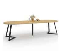 IDMarket - Mesa de comedor extensible redonda Selma 4-10 personas madera efecto haya 110-300 cm