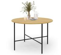 IDMarket - Mesa de comedor fija redonda Detroit 110 cm, diseño industrial
