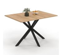 IDMarket - Mesa de comedor rectangular Alix 6 personas Pie araña Madera y Negro 110 cm