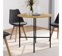IDMarket - Mesa de comedor redonda Detroit para 4 personas, diseño industrial, 80 cm