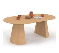 IDMarket - Mesa de comedor redonda extensible Angele 4-10 personas madera efecto haya 110-200 cm