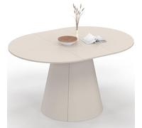 IDMarket - Mesa de comedor redonda extensible Angele para 6 personas, madera, 110-150 cm