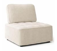 IDMarket - Módulo de sofá y sillón Alfie de pana, color beige