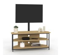 IDMarket - Mueble TV 100 cm de esquina Detroit Design Industrial | Con estantes y soporte de TV ajustable de 32 a 70 pulgadas