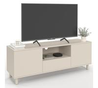 IDMarket - Mueble TV 140 cm Bertiille 3 puertas Madera Beige