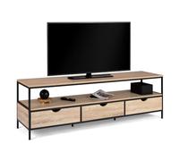 IDMarket - Mueble TV 160 cm Detroit 3 cajones diseño industrial