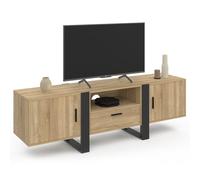 IDMarket Phoenix - Mueble para TV (160 cm, con almacenamiento de madera, color negro