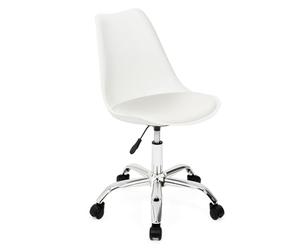 IDMarket - Silla de oficina escandinava Sara, color blanco, con ruedas