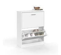 idmarket - Zapatero de 2 puertas blanco