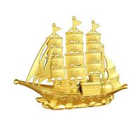 idqwsswt Estatua de velero con Forma China, artesanía Coleccionable, decoración Feng Shui, gabinete, Acento único para escritorios y estantes, Modelo de, Oro, 10 x 7.8 cm
