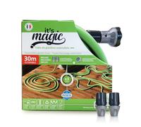 Idroeasy, manguera de jardín extensible de 30 metros, 5/8" de diámetro, manguera de riego extensible de 3 vías, resistente a nudos y torsiones, no tóxica, ligera, ahorra espacio, Made In Italy
