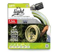 Idroeasy, manguera de jardín superligera de 7,5 metros y 1/2", manguera flexible anti-nudos con cabezal de ducha multifuncional y 2 conectores, manguera de riego no tóxica, Made In Italy