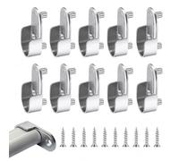 IEBTAWN 10 Piezas Soporte Barra Armario, Soportes de Aleación para Tubos Redondos de 15 mm, Plata, Longitud 4.4 cm, con Tornillos para Armario, Despensa y Almacenamiento