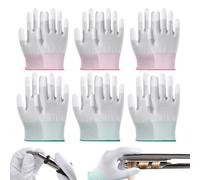 IEBTAWN 6 Pares Guantes Térmicos Peluquería, Guantes Resistente al Calor con Dedos de Silicona para Planchas, Rizadores y Alisadores, Antiestáticos, Color Rosa Talla S y Verde Talla M