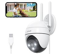 ieGeek 5MP Camaras de Vigilancia WiFi Exterior con Cable eléctrico y Detección Humana, Seguimiento automático PTZ, Visión Nocturna en Color 15M, 24/7 Grabación Continua