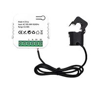 Iegefirm Tuya Life WiFi Medidor de 80A con Abrazadera de Transformador de Corriente KWh Monitor de Potencia EstadíSticas de Electricidad 110V 230V