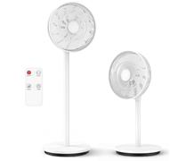 IERAKOR Ventilador de Pie, Ventilador Silencioso con Mando a Distancia, Altura Ajustable (71-104 cm) 2 en 1, 6 Velocidades, Oscilación 180°, Inclinación 60°, Temporizador 7H, para Dormitorio y Salón