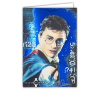 IETSCPMD-V19772 - Tarjeta de felicitación con iconos de celebridad, licencia oficial Sidney Maurer Famoso Hechicero, gafas redondas, cicatriz flash frontal - Con sobres blancos 12 x 17 cm - Efecto