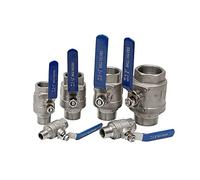 IEUMJNAT Válvula de Bola Parada Agua fría y Caliente 1/4 "3/8" 1/2 "3/4" 1 "2" BSPT Hembra a Macho Controlador válvula Paso Total Acero Inoxidable 304
