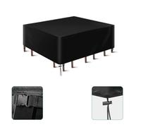 IEUUUB - Fundas para muebles de jardín impermeables, 300x100x100 cm, funda para conjunto de sofá, mesa y silla de ratán para patio - tela Oxford 420D, resistente al viento - Fundas rectangulares para