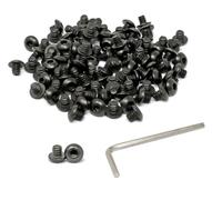 iexcell 100 tornillos de cabeza de botón hexagonal de acero inoxidable 304 #10-61 x 0,5 cm, acabado de óxido negro, con llave hexagonal