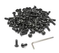 iexcell 100 tornillos de cabeza de botón hexagonal de acero inoxidable 304 #10-61 x 0.5 pulgadas, acabado de óxido negro, con llave hexagonal