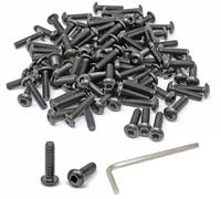 iexcell 100 tornillos de cabeza de botón hexagonal de acero inoxidable 304 #10-61 x 0.75 pulgadas, acabado de óxido negro, con llave hexagonal