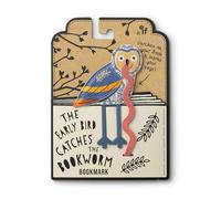 Independent Fabrication Marcapáginas Early Bird Catches The Bookworm – clip de piel sintética, búho
