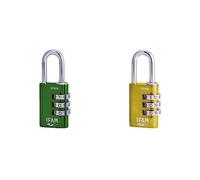 IFAM Candado de Combinación Col Combi, 20mm, Color Verde, Máxima Seguridad, Arco 3mm & Candado de Combinación Col Combi, 20mm, Color Amarillo, Máxima Seguridad
