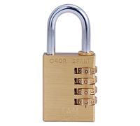 IFAM Candado de Combinación Serie C40R, 38mm Longitud, Latón, Máxima Seguridad, Suavidad de Rodillos, Con Clave y Más de 10.000 Combinaciones, Ideal Maletas, Bolsas, Maletines y Equipajes