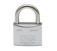 IFAM Candado Serie Inox, Arco Normal, 50mm, Alta Resistencia a la Oxidación, Ambientes Húmedos, Alto Nivel de Seguridad, Resistente y Cromado