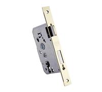 IFAM Cerradura de Embutir W400.50CHL, Frente Cuadrado, Acabados en Latón, Entrada 50 mm, Cerradura Puerta Interior y Exterior, Picaporte, Cilindro Incluido, 3 llaves, Seguridad, Antiganzua, Cerrojo
