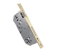 IFAM Cerradura de Embutir W500.60CHL, Frente Cuadrado, Acabados en Latón, Entrada 60 mm, Cerradura Puerta Interior y Exterior, Picaporte, Cilindro y Escudo Incluido, Seguridad, Antiganzua, Cerrojo