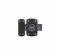 IFAM Cerradura de Sobreponer B6, Cerrojo Giratorio, Perno Antirrobo para Puerta, Pestillo Deslizante, Palanca 110mm, 2 vueltas, 6 Pitones, 3 Llaves de Seguridad, Ideal Puerta Interior, Color Negro