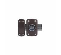 IFAM Cerradura de Sobreponer B6, Cerrojo Giratorio, Perno Antirrobo para Puerta, Pestillo Deslizante, Palanca 110mm, 2 vueltas, 6 Pitones, 3 Llaves de Seguridad, Ideal Puerta Interior, Color Marrón