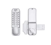 IFAM Cerradura de Sobreponer Modelo MCA200, Apertura Mecánica con Código Programable Sin Necesidad de Llave, Acabado Cromado, Ideal para Oficinas o Centros de Trabajo, Pequeños Almacenes o Armarios