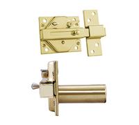 IFAM Cerrojo Modelo CS88, Palanca de Acero, Cilindro 50mm Longitud, Máxima Seguridad Para Puertas, Fácilidad de Montaje, Llave Exterior, Color Latón
