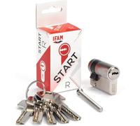 IFAM Cilindro Puertas Start-R, 10x30mm, Leva 15mm, Bombín Cerradura de Seguridad con 6 Pitones de Acero, Incluye 5 Llaves Reversibles, Sistema Antiganzúa y Antitaladro, Perfil Europeo, Acabado Níquel