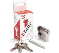IFAM Cilindro Puertas Start-S, 10x30mm, Leva 15mm, Bombín Cerradura de Seguridad con 6 Pitones de Acero, Incluye 3 Llaves de Serreta, Sistema Antiganzúa y Antitaladro, Perfil Europeo, Acabado Níquel