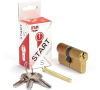 IFAM Cilindro Puertas Start-S, 30x30mm, Leva 15mm, Bombín Cerradura de Seguridad con 6 Pitones de Acero, Incluye 3 Llaves de Serreta, Sistema Antiganzúa y Antitaladro, Perfil Europeo, Acabado Latón