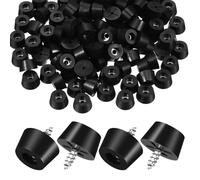ifundom 120 Juegos Patas de Plástico PVC Negro para Muebles E | Instalación Fácil, Uso Versátil, para Sillas Mesas Cocinas Baños Oficinas
