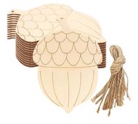 ifundom 20 Unidades Colgantes de Bellota de Madera en Blanco para Pintar | Adorno Colgante Doble Cara, Recorte sin Terminar, Decoración para Pared y Fiestas, Set Creativo