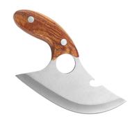 ifundom Acero Inoxidable Cuchillo para Carne Mango de Madera Blanco, Cortador de Fiambre Profesional para Cocina y Barbacoa