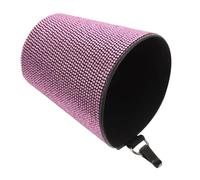 ifundom Bote de Basura para Coche Pequeño Portátil Gemas de Imitación | PU Rosa, Fácil de Limpiar y Usar, Diseño Moderno Compacto, para Interior del Automóvil