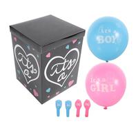 ifundom Caja para Revelar el Género Globos de Papel y Plástico, Decoración para Shower y Fiesta de Revelación de Género, Set Completo para Celebración