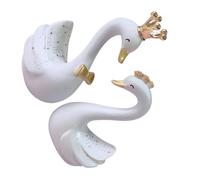 ifundom Par de Adornos de Cisnes en Resina para Decoración de Pasteles y Coches, Diseño Romántico y Mini Adecuado para Boda y Decoración del Hogar